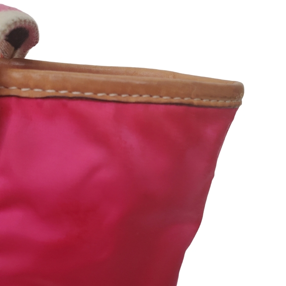 COACH Hamptons Mini Weekender Tote Pink Satin Bag - Picture 8 of 15